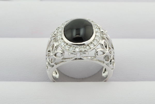 Silver Jewelry--925sterring silver jewelry-Black Agate Rings