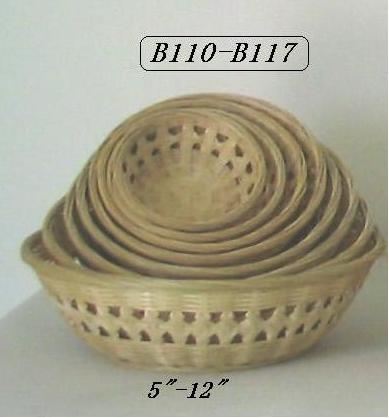 holed bamboo basket