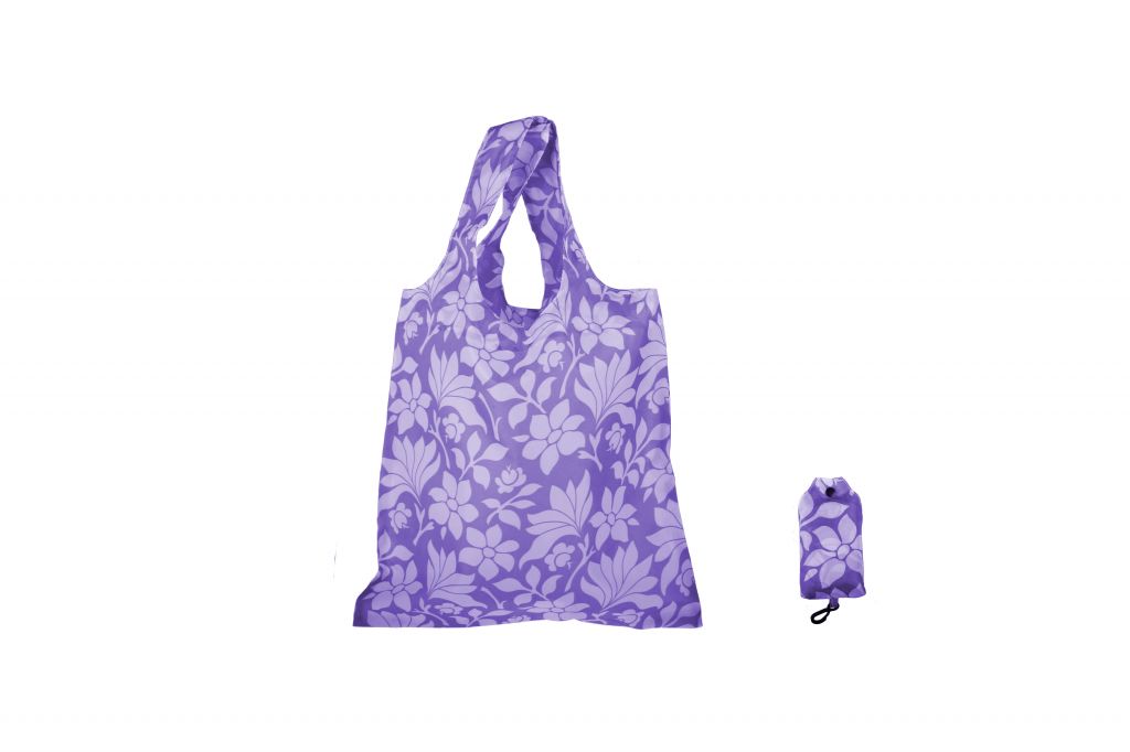 Foldable shopping bags with lilac floral prints