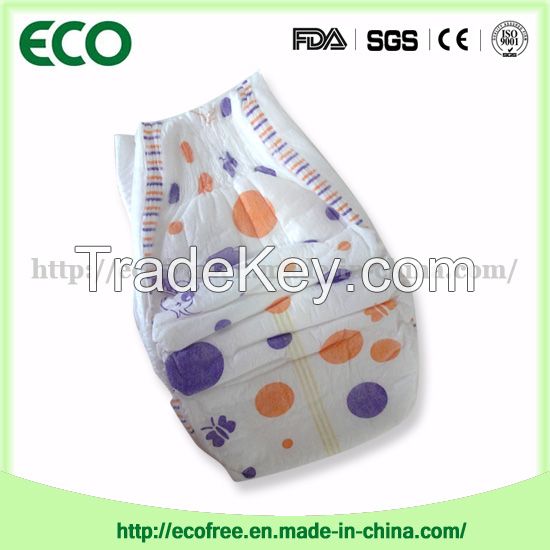 Extrathin Soft & Breathable OEM Disposable Baby Diaper in Vecro Type and Big Waist Band