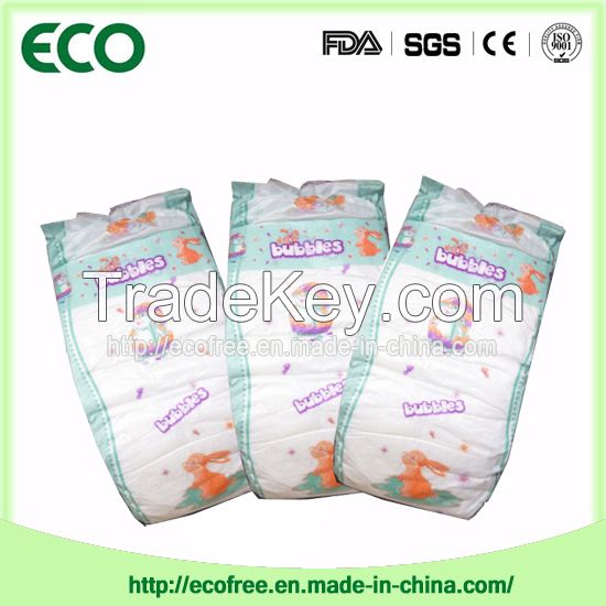 Extrathin Soft & Breathable OEM Disposable Baby Diaper in Vecro Type and Big Waist Band