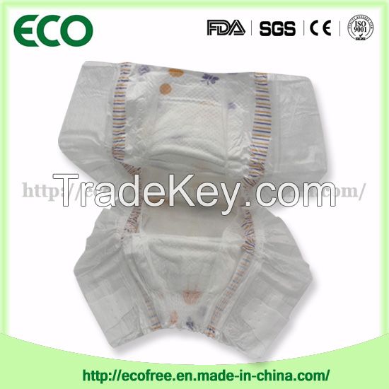 Extrathin Soft & Breathable OEM Disposable Baby Diaper in Vecro Type and Big Waist Band