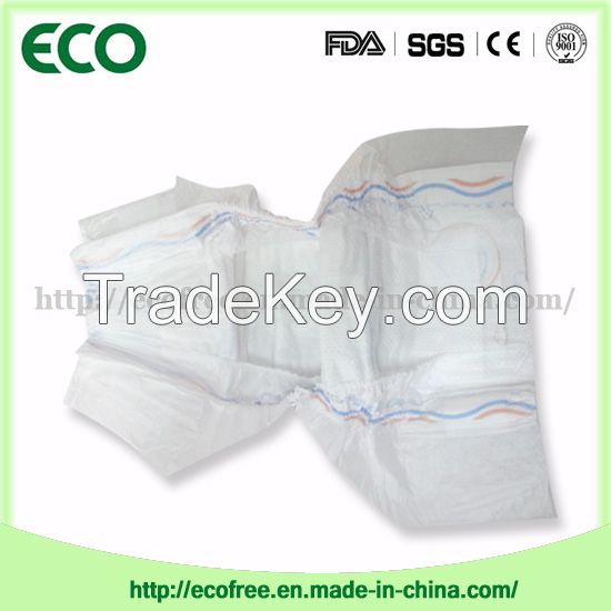 Extrathin Soft & Breathable OEM Disposable Baby Diaper in Vecro Type and Big Waist Band