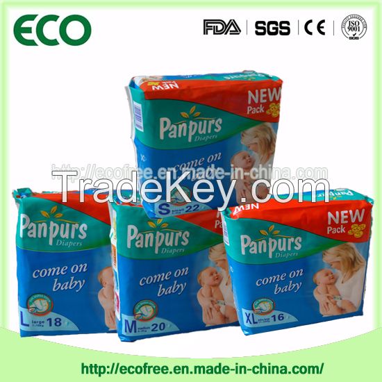 Extrathin Soft & Breathable OEM Disposable Baby Diaper in Vecro Type and Big Waist Band