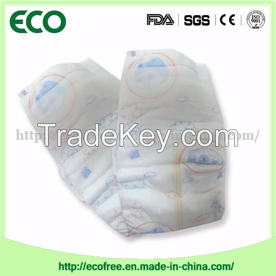 Extrathin Soft & Breathable OEM Disposable Baby Diaper in Vecro Type and Big Waist Band