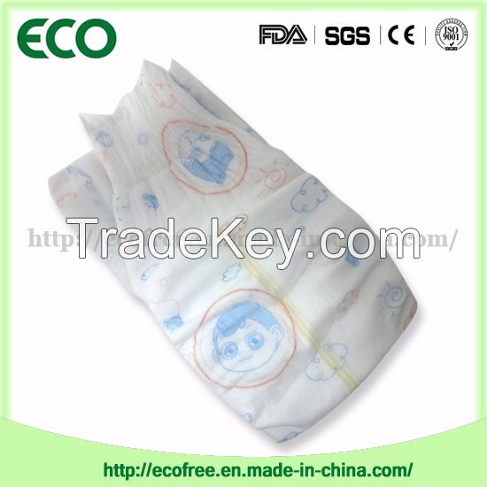 Extrathin Soft &amp; Breathable OEM Disposable Baby Diaper in Vecro Type and Big Waist Band