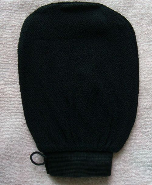 black viscose hammam scrub mitt