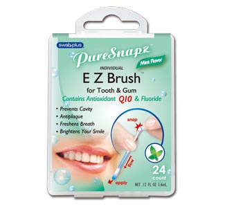 EZ Brushâ?¢ for Tooth & Gum- Mint Flavor Contains Q10 & Fluoride