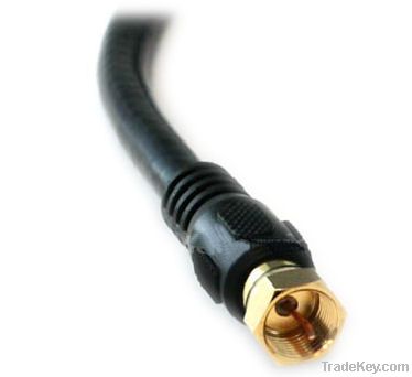 3ft RG6 DUAL SHIELD F plug Gold Plated Coaxial Cable