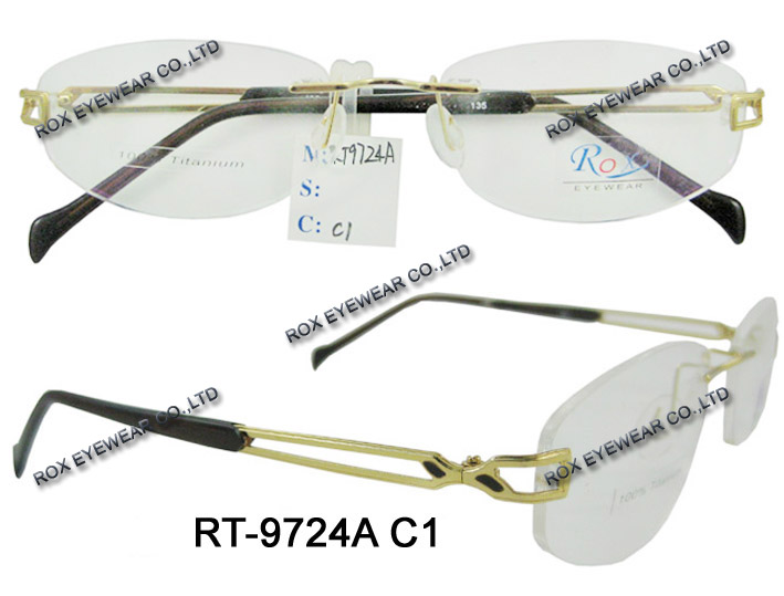 Rimless Titanium Frames and Optical Frames RT-9724A C1