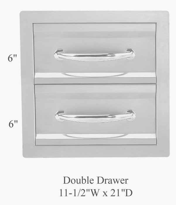 Stainless Steel Double Drawers