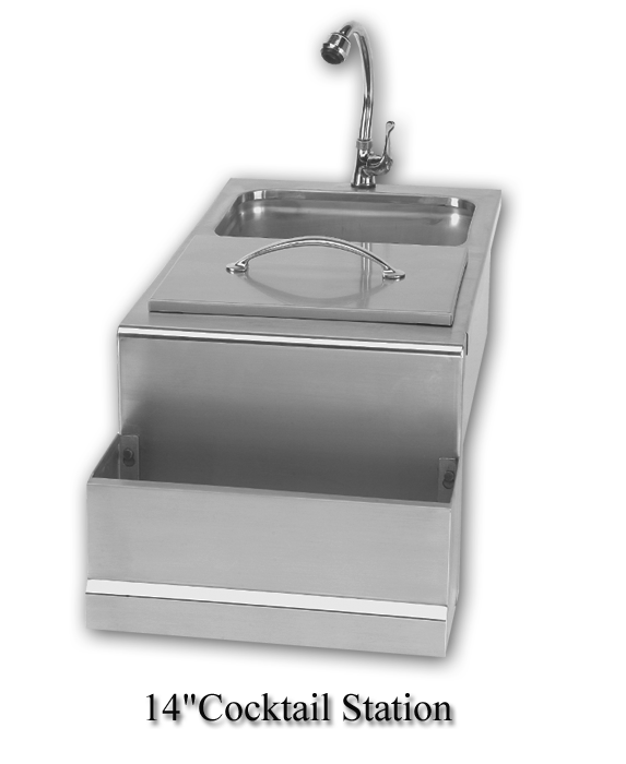 Stainless Steel cocktail station 14 inch