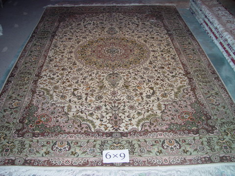 Hand silk carpet 300line, persian silk carpets, handmade carpets