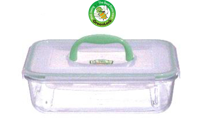 Tempered glass food container with airtight lids.