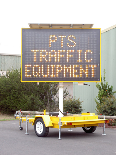 hydraulic system&solar assisted variable message sign