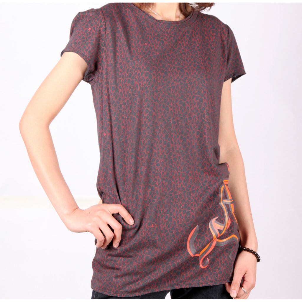 Summer Fashion Brown Ladies O-neck Short sleeves Printted Tshirts T