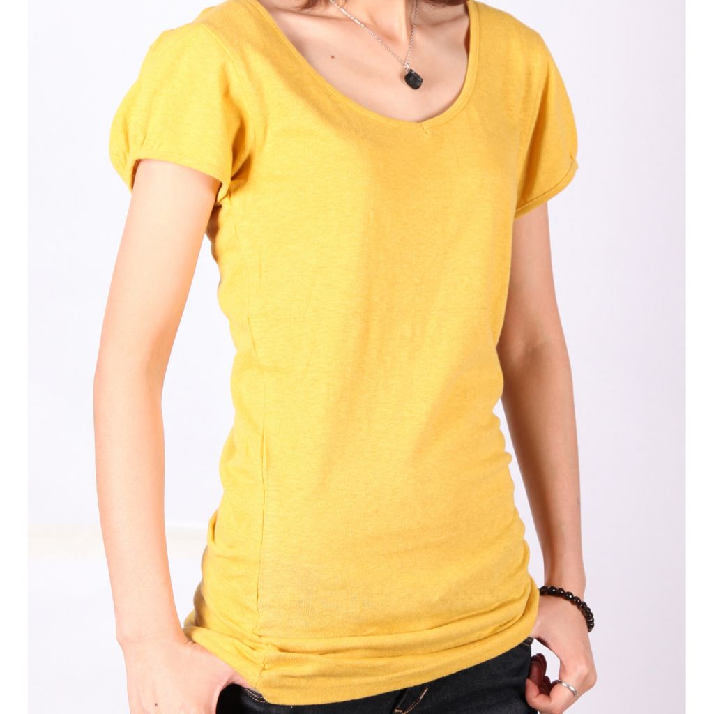 2013 New Girls Short sleeves orange 100% cotton T-shirts S