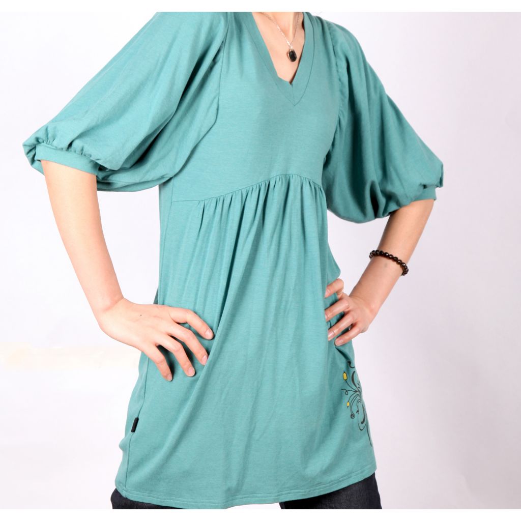 2013 New Arrival Womens Long-sleeves blue O-neck Tops H