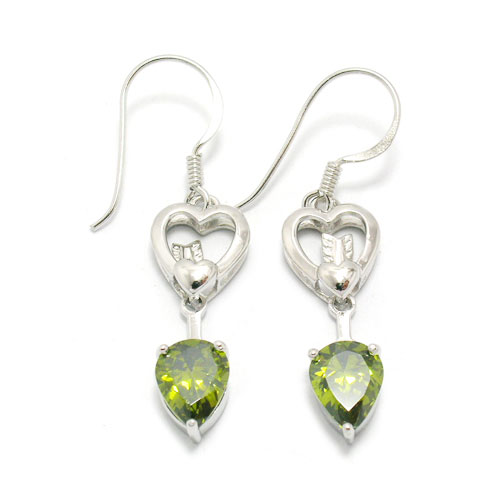 silver heart & arrow earrings
