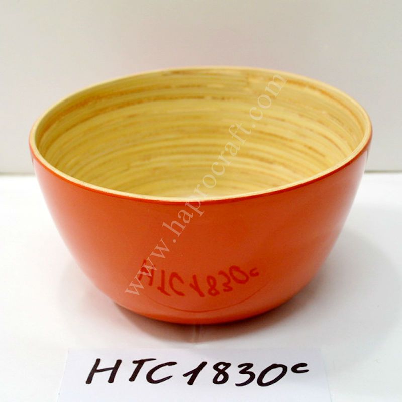 Vietnam Coiled Bamboo Bowl | Lacquered Kitchenware