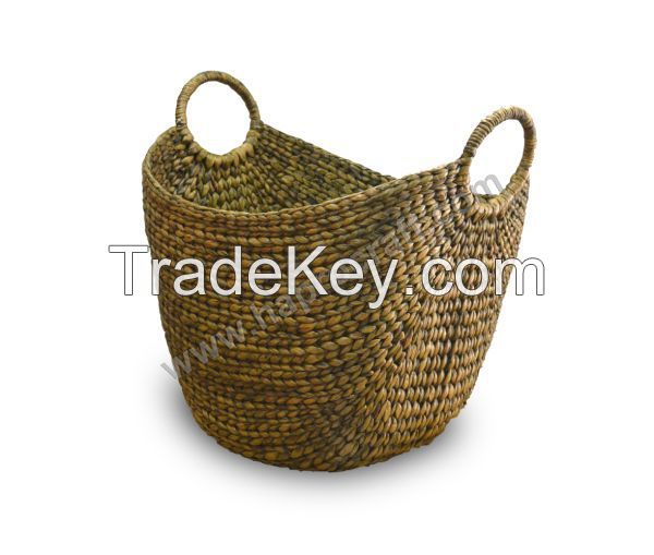 Oval Water hyacinth storage basket for home decorative