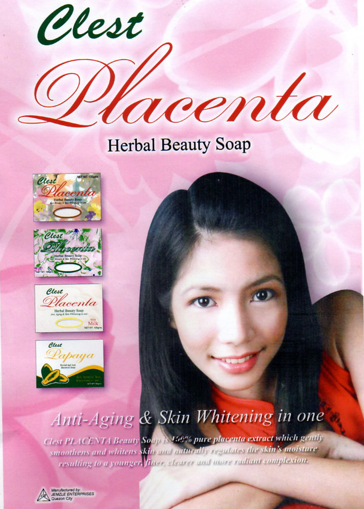 CLEST PLACENTA HERBAL BEAUTY SOAP- ANTI AGING AND SKIN WHITENING