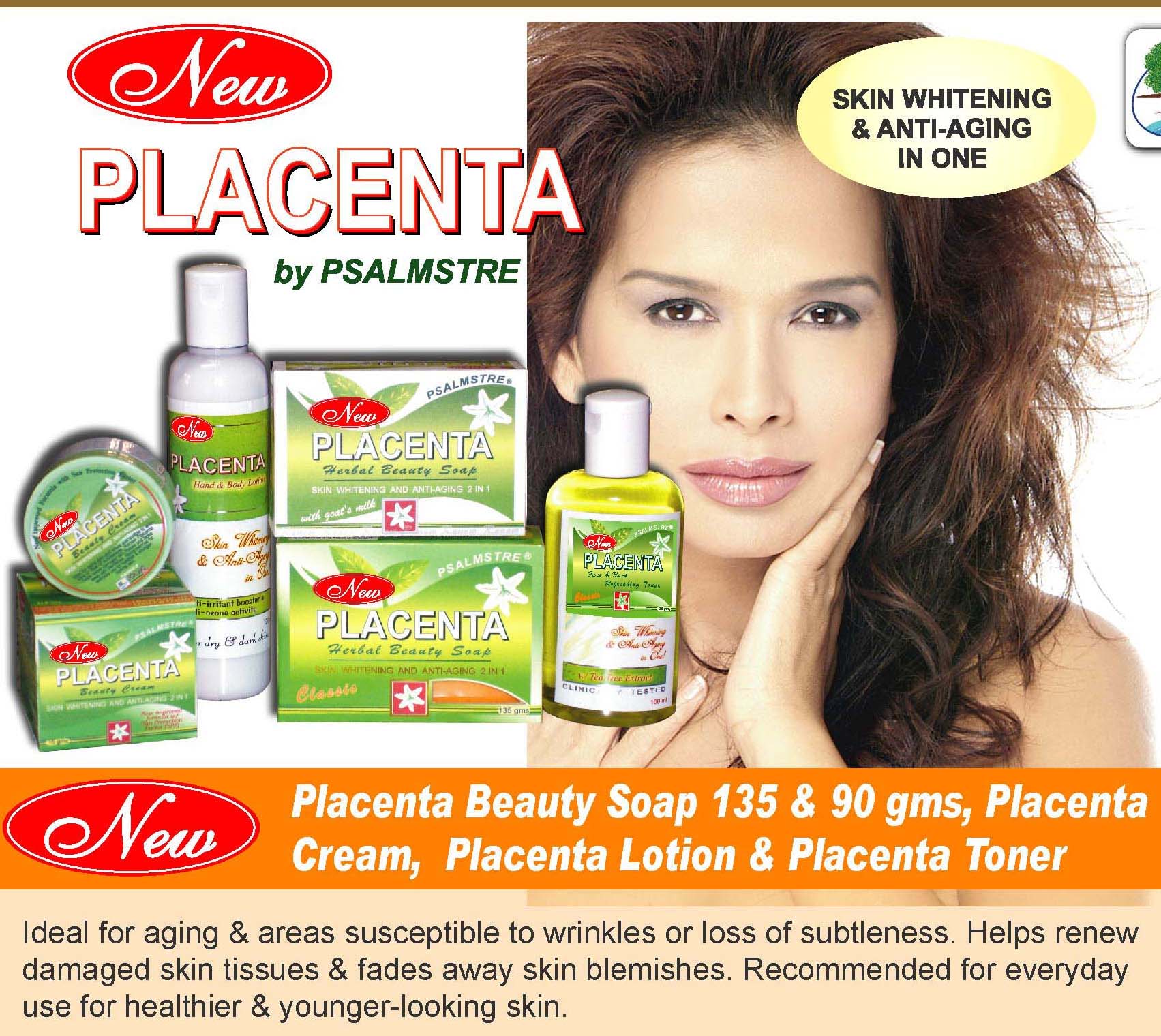 NEW PLACENTA SOAP, TONER, LOTION, CREAM