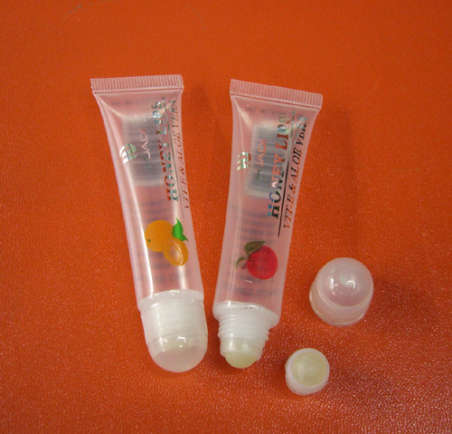 small plastic tube with rolled ball