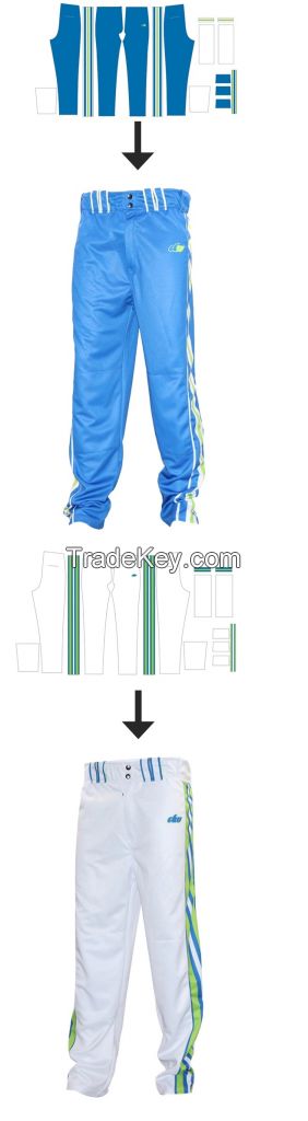 Wholesale Custom Men Team Baseball Jersey Pants Sublimated Baseball Pants