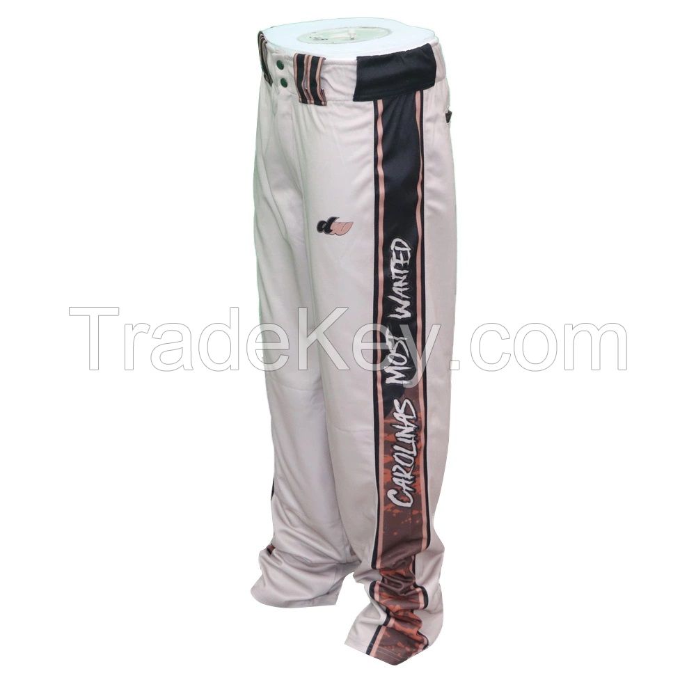 Wholesale Custom Full Dye Sublimated Baseball Pants High quality Baseball Trousers 