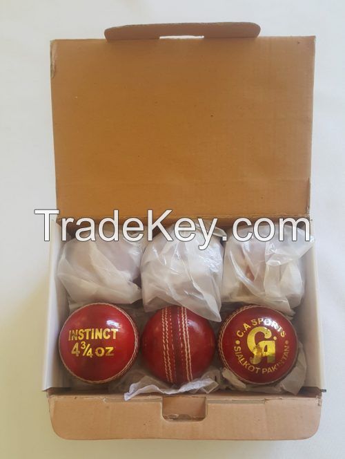 CA INSTINCT JUNIOR RED Box of 6 Cricket Balls