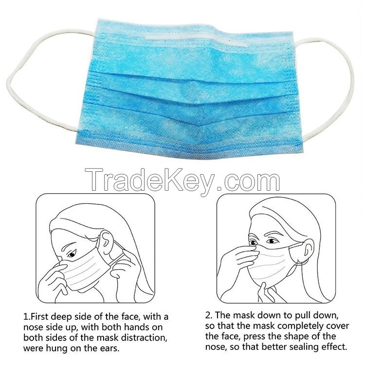 Disposable mask with three layers of filter protection, dustproof, breathable, and fusible spray cloth
