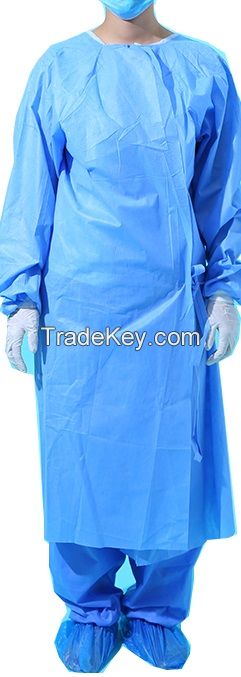 Medical consumables breathable polyester disposable surgical gown