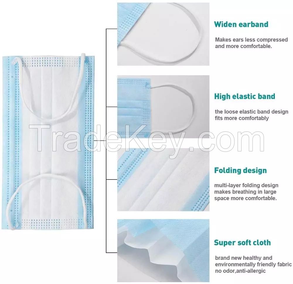 Factory Direct Supply 3 Ply Surgical Disposable Face Mask for Medical Use