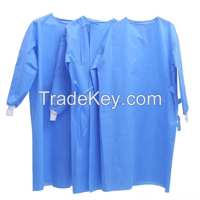 disposable non woven isolation gown PP isolation gowns aprons nonwoven TNT isolation gowns 