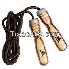 Wooden Handle With Leather Skipping Rope