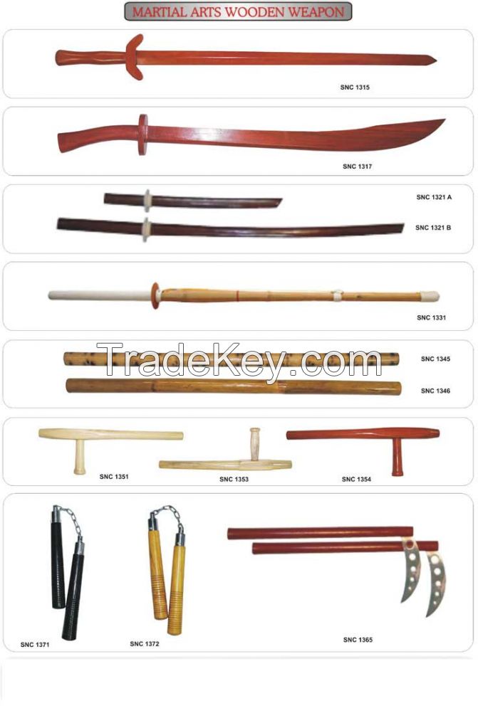 Good elastic white martial arts weapons white wood stick wushu gun