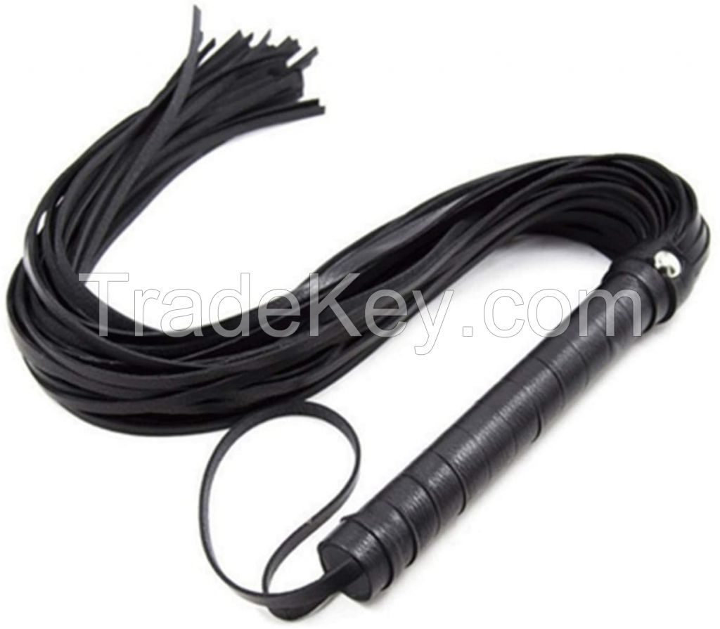 Leather Tassels Whip Leather Harness Whip Toy, Black Health & Personal Care