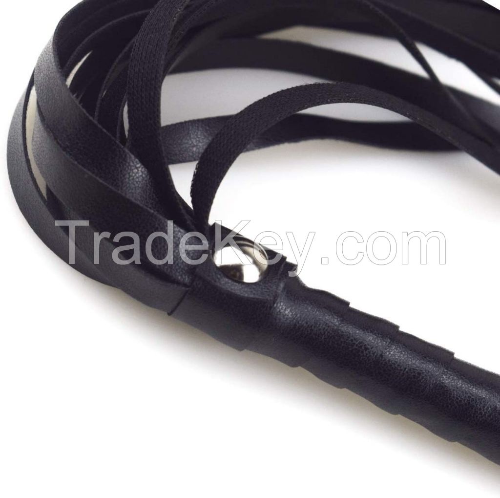 Leather Tassels Whip Leather Harness Whip Toy, Black Health & Personal Care