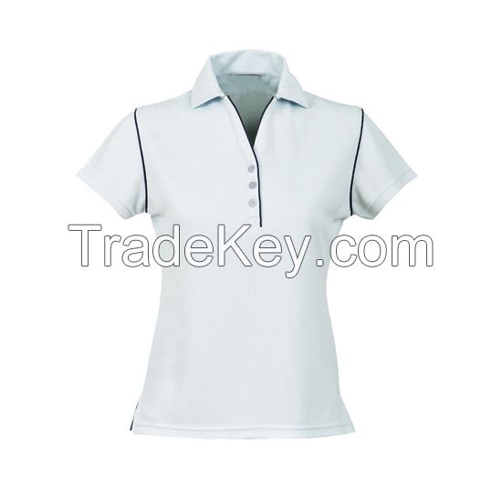 100% cotton custom printed high quality premium women polo shirt