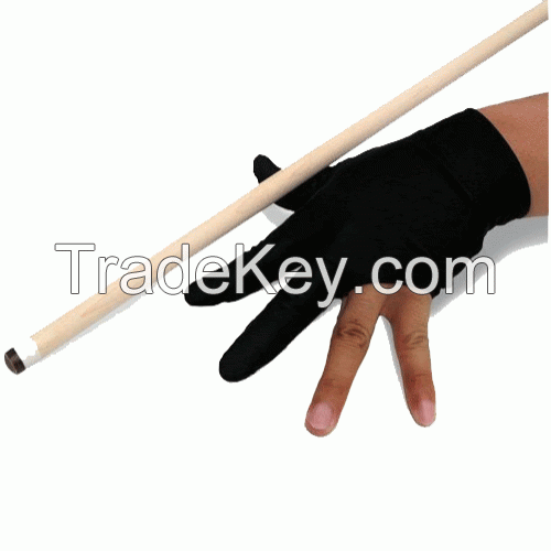 Custom Logo Pool Accessories Three Fingers Wear Resistant Shooter Pool Cue Stick Snooker Billiard Glove