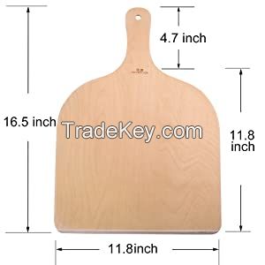 high quality wooden pizza peel paddle and cutting baord embossed baking