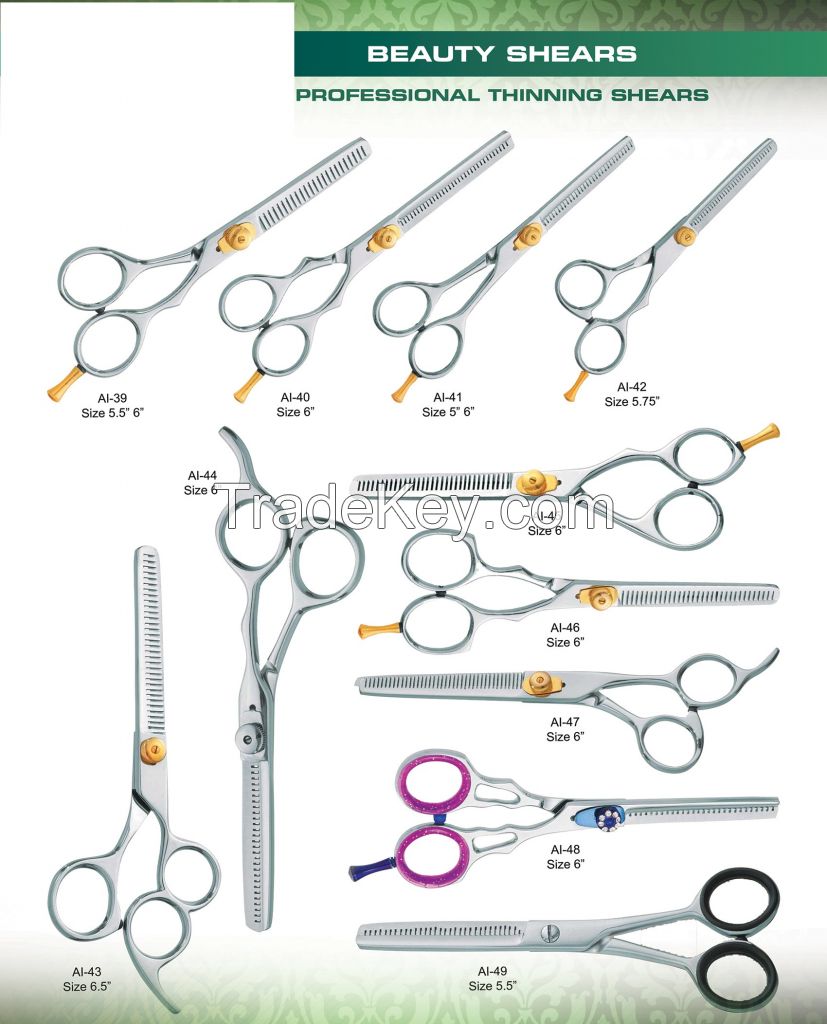 BEAUTY INSTRUMENTS High Quality Professional Thinning Shears New Style With Straight Teeth