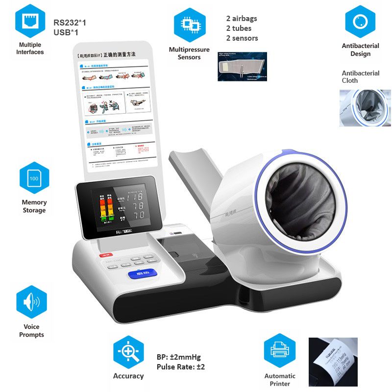 sphygmomanometer blood pressure monitor device for hospital with CE/RoHS/ISO