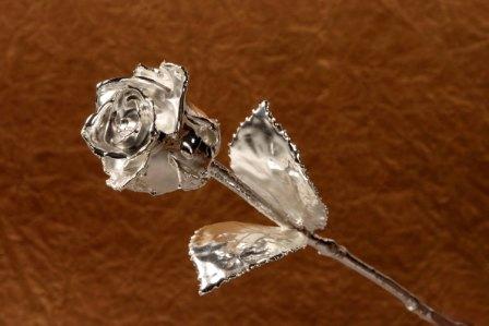 silver plated rose