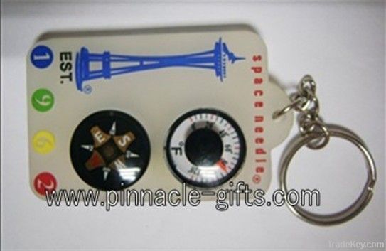 silicone 3D compass key chain