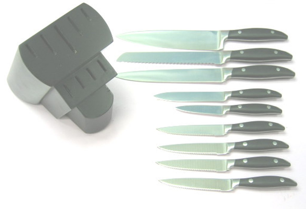 9pcs POM Forged S/S Knives Plus Wooden Block