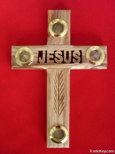 olive wood jesus cross wall hanging