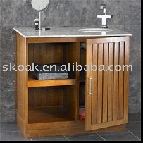solid oak barthroom cabinet