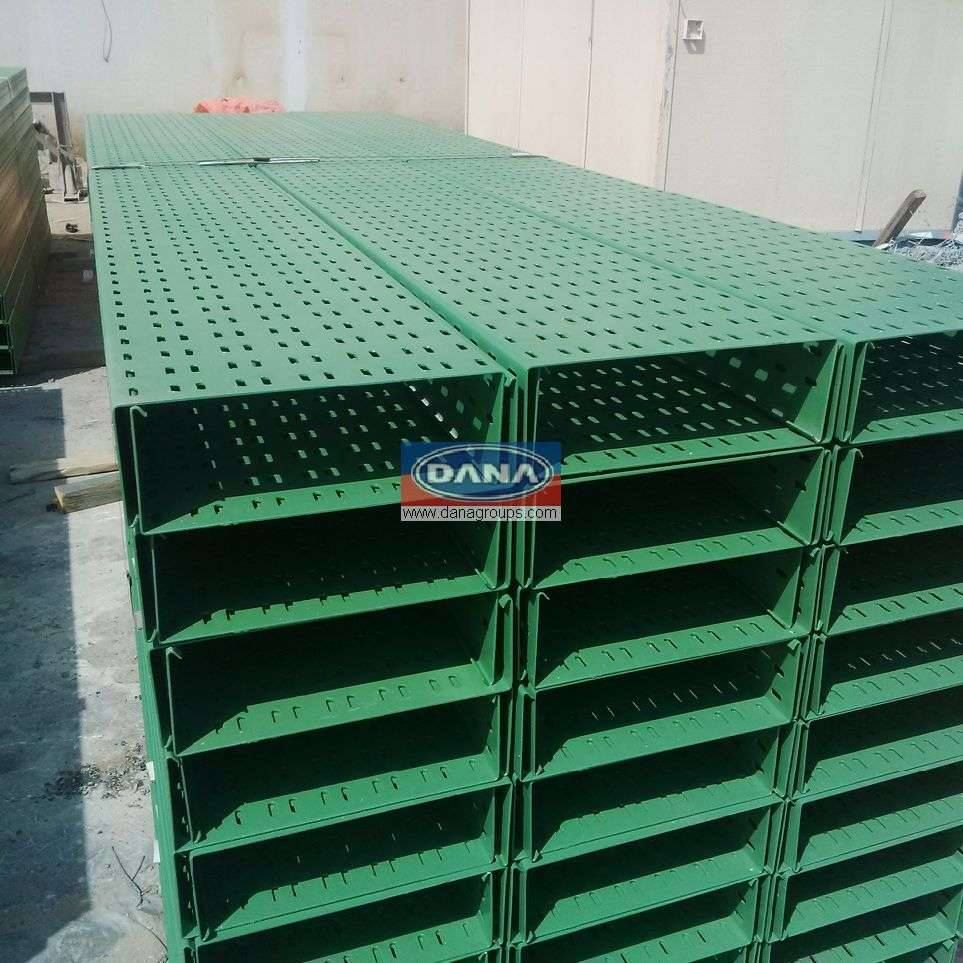 Hot dipped galvanised cable trays for projects in doha